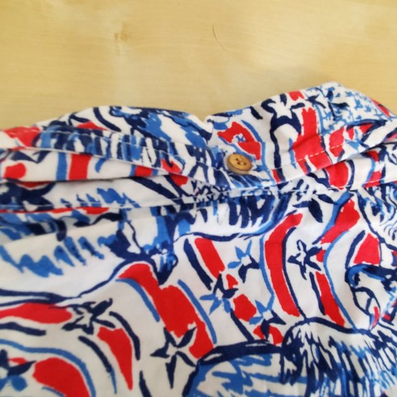 The Nutter 1/2 Button front Popover USA Made Mens Shirt Flags eagles Sz M - Picture 7 of 7